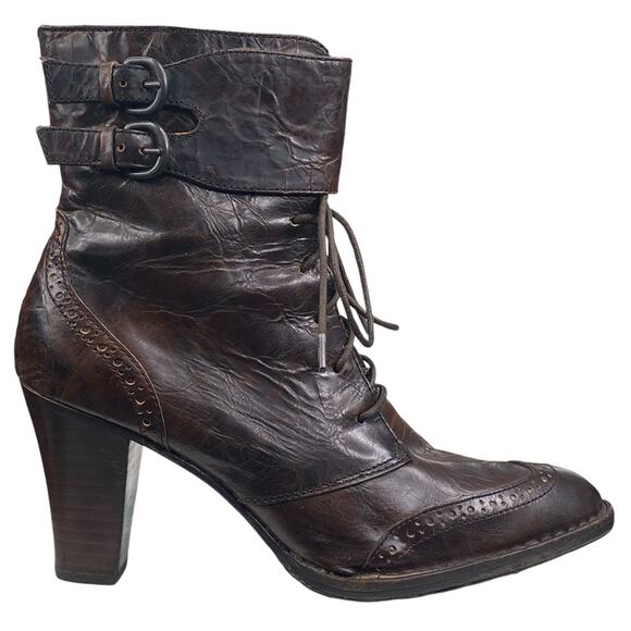 Born Crown Women’s Cranford Brown Leather Ankle Boot Size US 8.5 - Picture 1 of 11